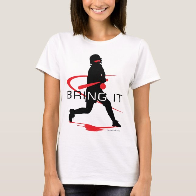 Bring it Red Batter Softball T-Shirt (Front)