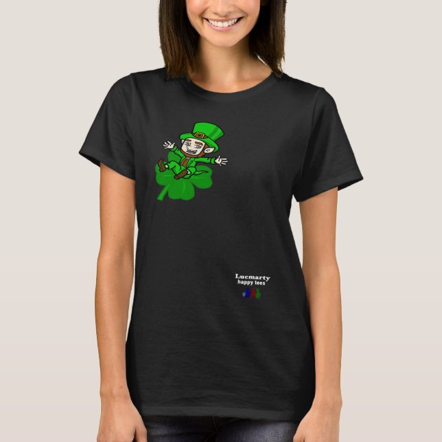 Bring Luck on St Patrick Day Leprechaun T-Shirt (Front)