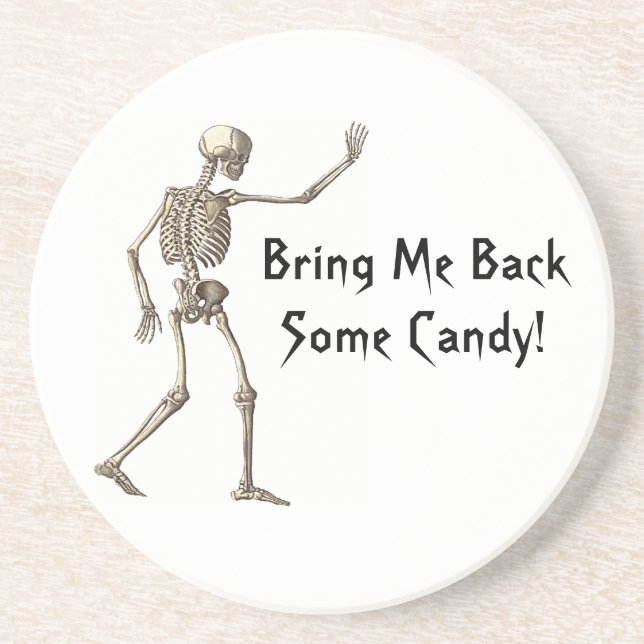 Bring Me Back Candy Skeleton Halloween Coaster (Front)