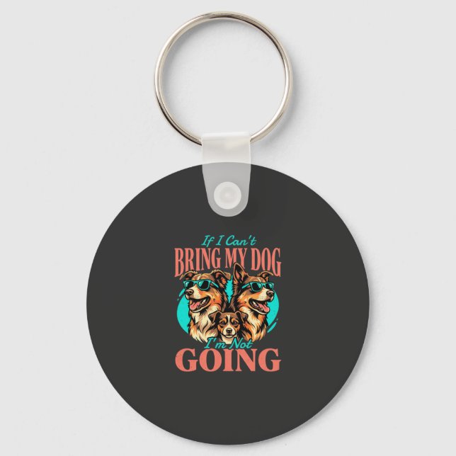 Bring My Dog Retro Dog Lover Key Ring (Front)