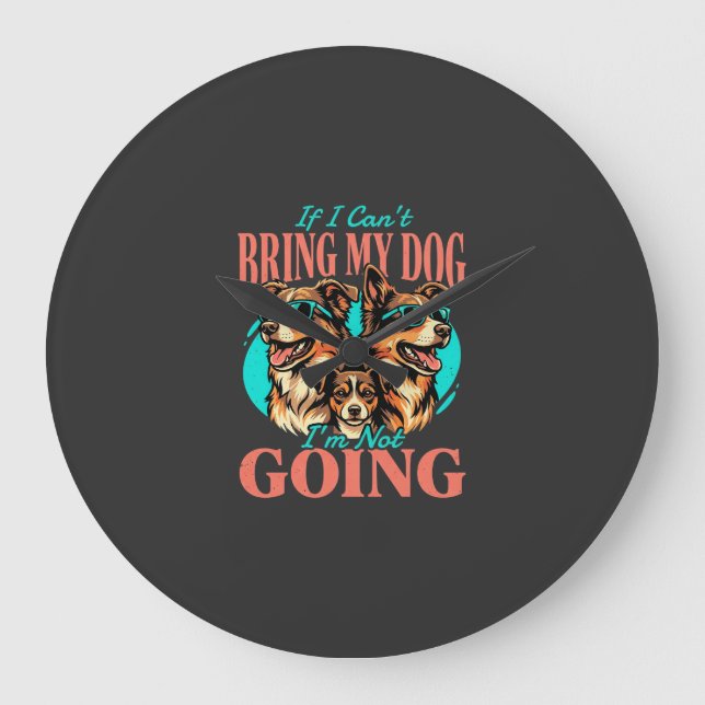 Bring My Dog Retro Dog Lover Large Clock (Front)
