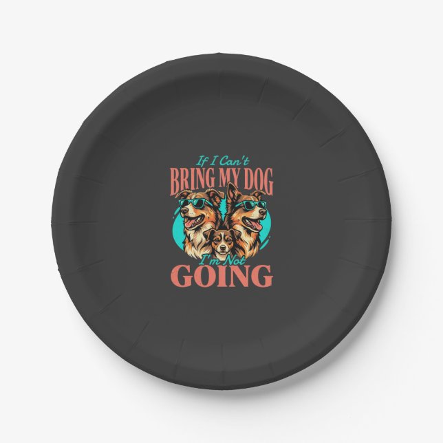 Bring My Dog Retro Dog Lover Paper Plate (Front)