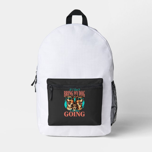 Bring My Dog Retro Dog Lover Printed Backpack (Front)