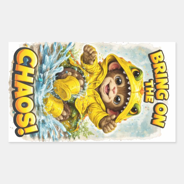 Bring on the Chaos Sticker Cute Dino (Front)