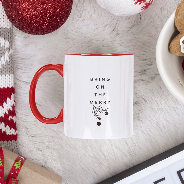 Bring on the Merry Christmas Holiday Funny Two-Tone Coffee Mug (Creator Uploaded)