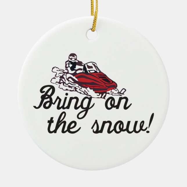 Bring on the Snow Ceramic Tree Decoration (Front)