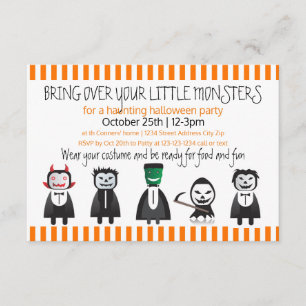 Bring over your monsters-3x5Halloween Party Invite