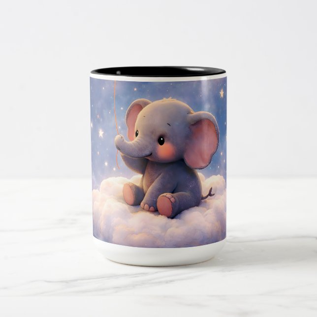 Bring the elephant and midnight stars, two tone fo Two-Tone coffee mug (Center)