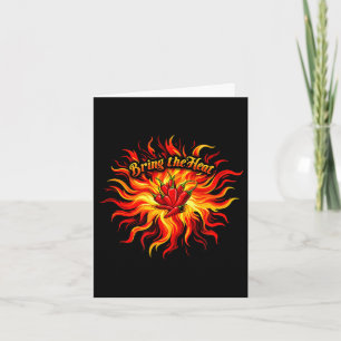 Bring the heat spicy chilli pepper flame hot food card