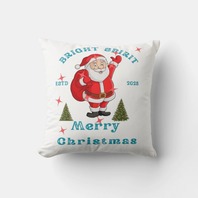Bring the holiday cheer to life with Santa design  Cushion (Front)