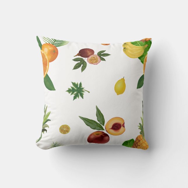 Bring the Orchard Indoors: Stylish Fruit Pattern  Cushion (Front)