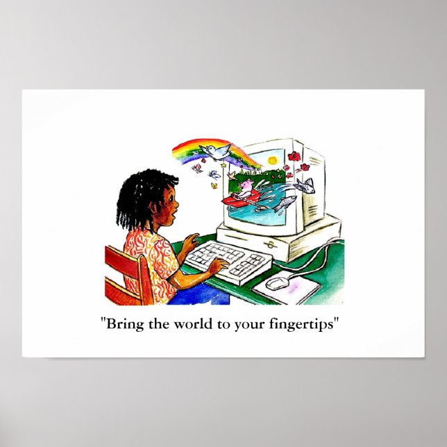"Bring the world to your fingertips" Poster (Front)
