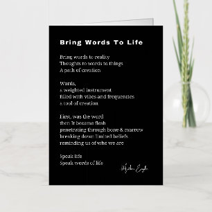 Bring words to life Poem  Foil Greeting Card