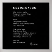 Bring words to life Poem Wall Art poster