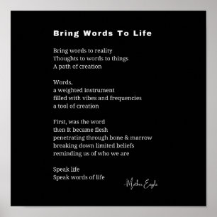 Bring words to life Poem Wall Art poster