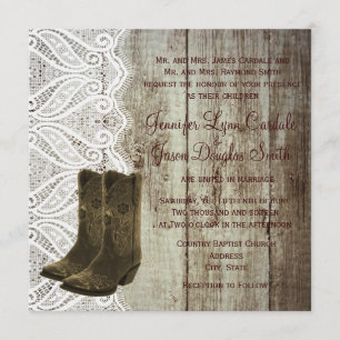Bring Your Boots Cowboy Wedding Invitations