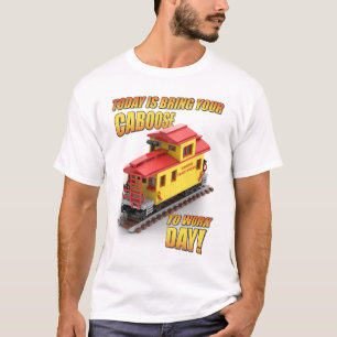Bring Your Caboose to Work Day (Yellow Caboose) T-Shirt