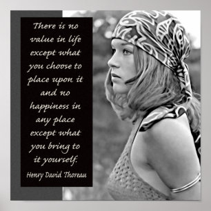 Bring your Happiness with You -Thoreau quote Poster