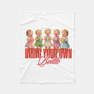 Bring Your Own Bottle Baby Cute Cartoon Fleece Blanket