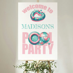 Bring Your Own Pool Party Pink Welcome Sign