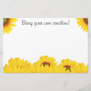 Bring your own sunshine sunflowers stationery