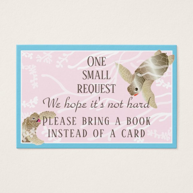 BringABook Baby Sea Turtle Insert Card/Personalise (Front)