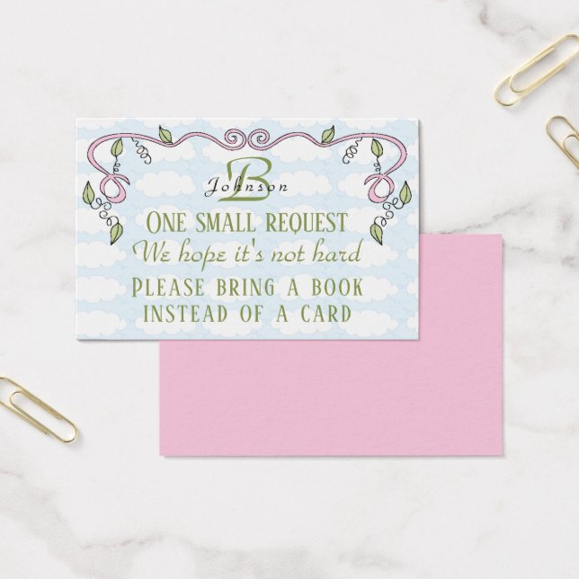 BringABook "Castle/Pink" Insert Card/Personalise (Office)