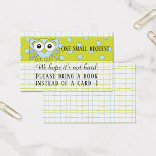 BringABook "Owl/Blue" Insert Card/Personalise