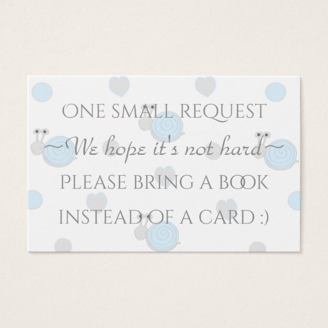 BringABook "Snips & Snail" Insert Card/Personalise (Front)