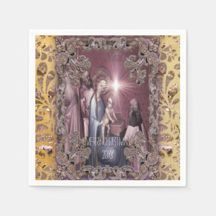 Bringing Baby Jesus Gifts Napkin