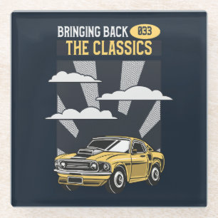 Bringing Back the Classics Retro Muscle Car Glass Coaster
