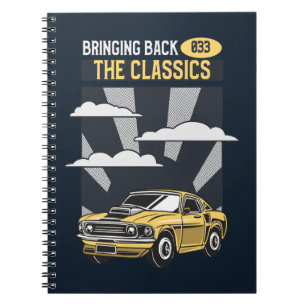 Bringing Back the Classics Retro Muscle Car Notebook