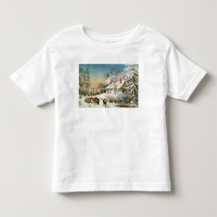 Bringing Home the Logs, Winter Landscape Toddler T-Shirt