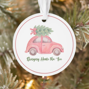 Bringing Home the Tree, Acrylic Ornament