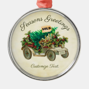 Bringing Home The Tree Ceramic Ornament
