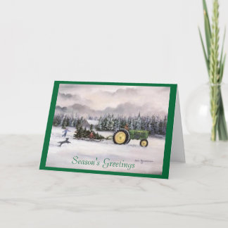 Bringing home the tree, Season's Greetings Holiday Card