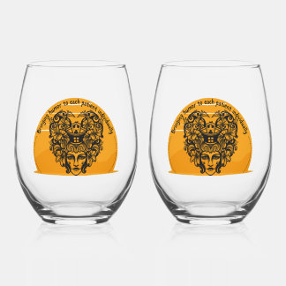 Bringing humour to each patient individually stemless wine glass