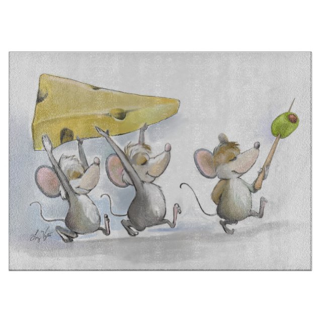 Bringing In The Cheese (with Olives) Cutting Board (Front)