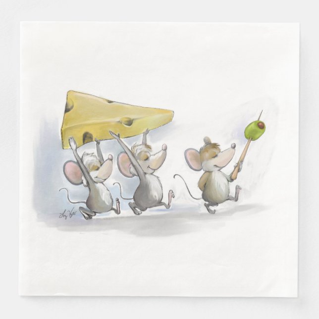 Bringing In The Cheese (with Olives) Paper Napkin (Front)