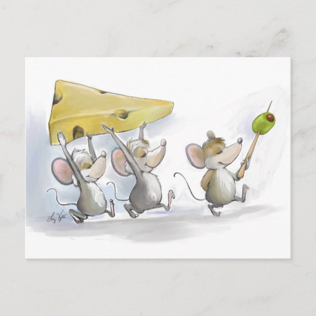 Bringing In the Cheese (with Olives) Postcard (Front)