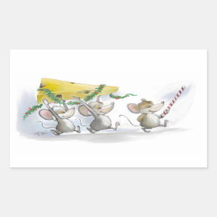 Bringing In The Christmas Cheese Holiday Stickers