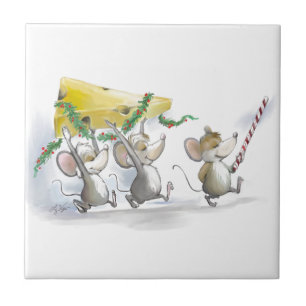 Bringing In The Christmas Cheese Holiday Tile