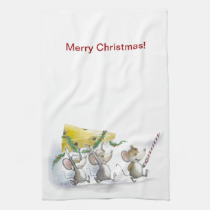 Bringing In The Christmas Cheese Kitchen Towel