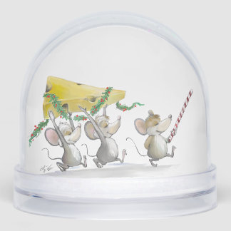 Bringing In The Christmas Cheese  Snowglobe