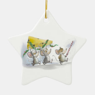 Bringing In The Christmas Cheese Star Ornament
