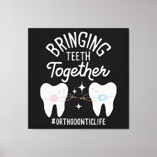 Bringing Teeth Together - Orthodontist Canvas Print