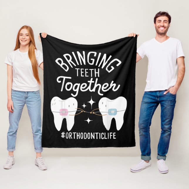 Bringing Teeth Together - Orthodontist  Fleece Blanket (In Situ)