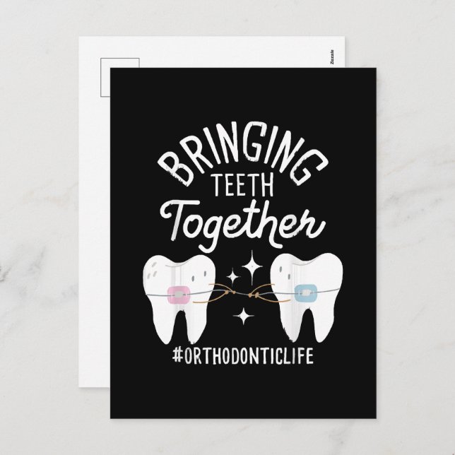Bringing Teeth Together - Orthodontist  Holiday Postcard (Front/Back)