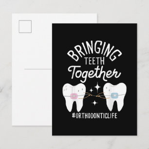 Bringing Teeth Together - Orthodontist  Invitation Postcard
