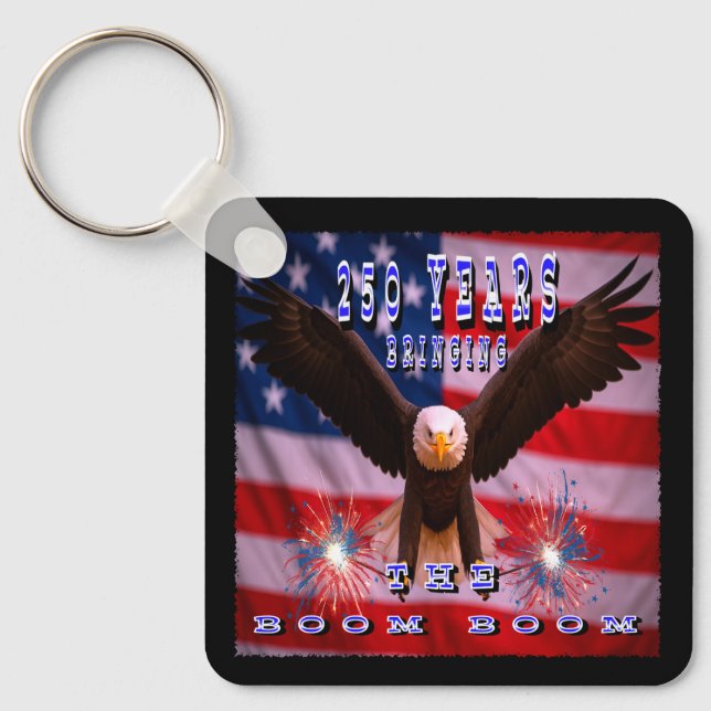 Bringing the Boom Patriotic Eagle Key Ring (Front)